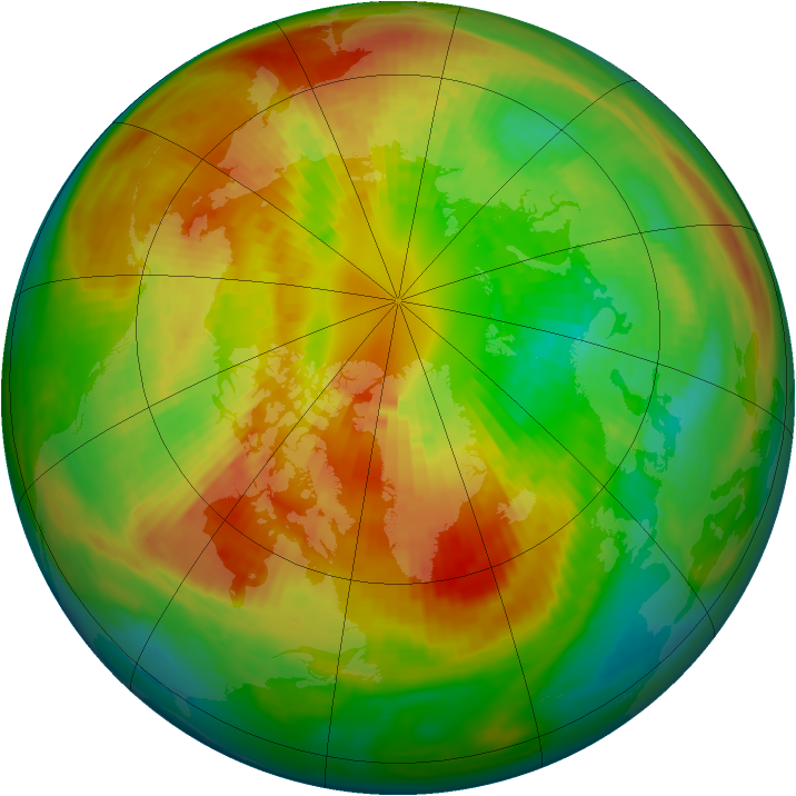 Arctic ozone map for 09 March 1992